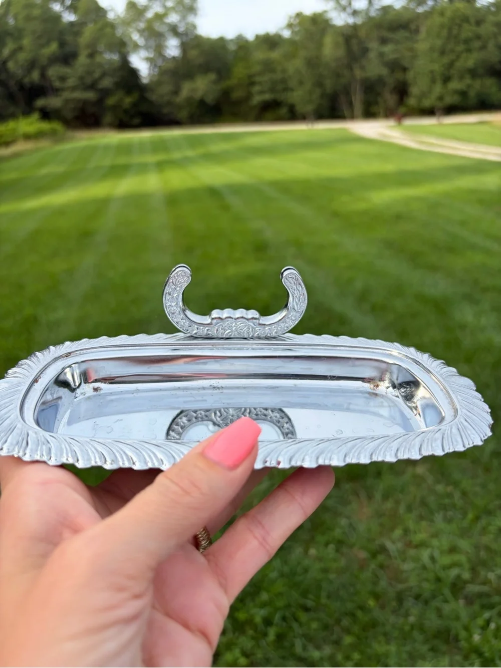 Vintage IRVINWARE Silver Plated Butter Dish With Butter Knife